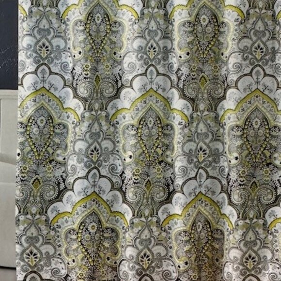 ISLA Yellow Shower Curtain With Hooks Size 70 x 72 in - Picture 1 of 6
